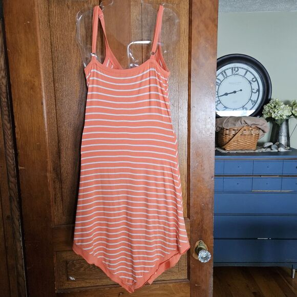 VENUS Dress Striped Handkerchief Hem VNeck Midi Womens Small Adjustable Straps - Picture 2 of 5